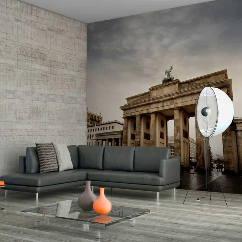 Fototapet med Turister ved Brandenburger Tor
