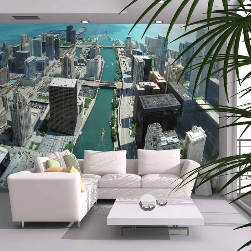 Fototapet med Chicago byarkitektur