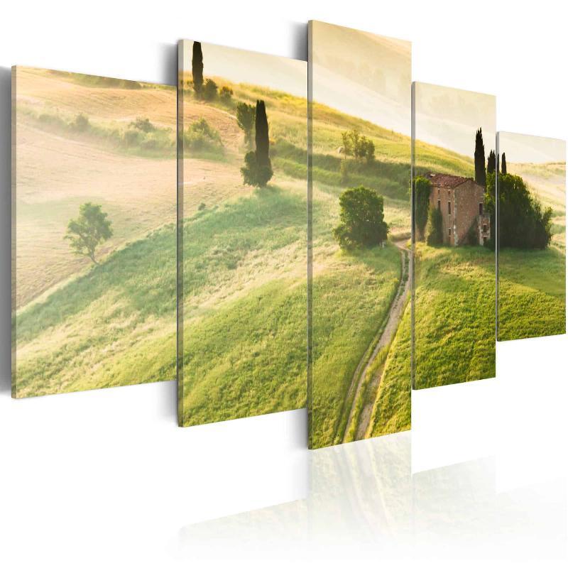 Lærredstryk i Grøn Toscana