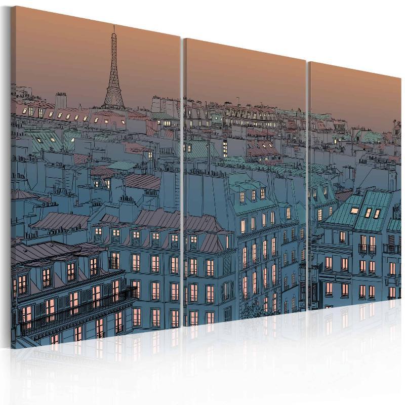 Lærredstryk af Paris - Byen falder i søvn