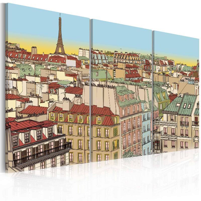 Lærredstryk med motiv af søde Paris