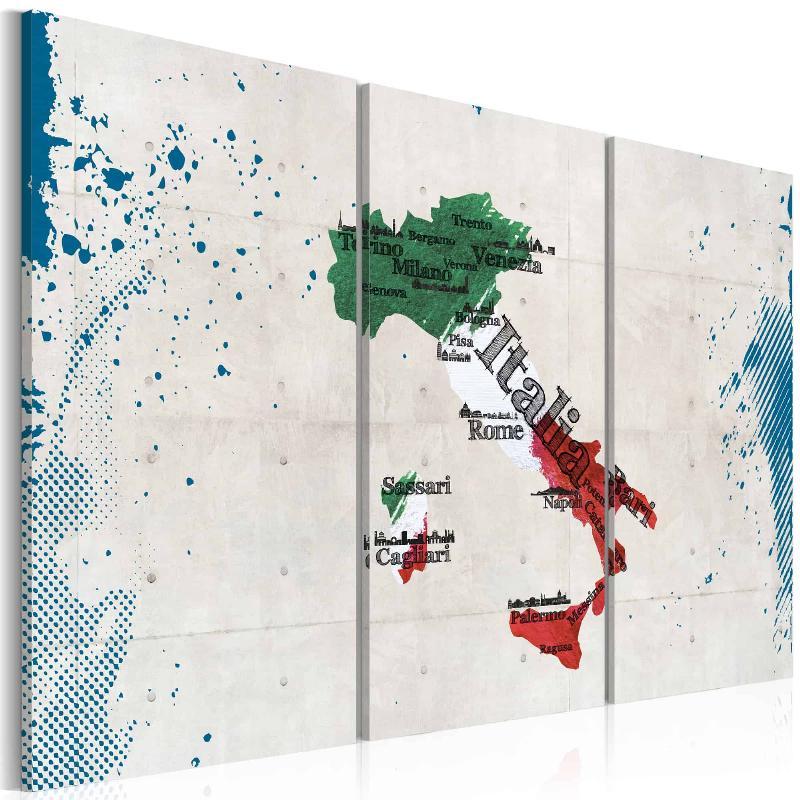 Italiensk Kort Lærredstryk - 3 Delt