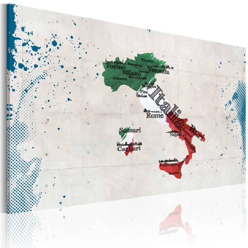 Italiensk Kort som Lærredstryk