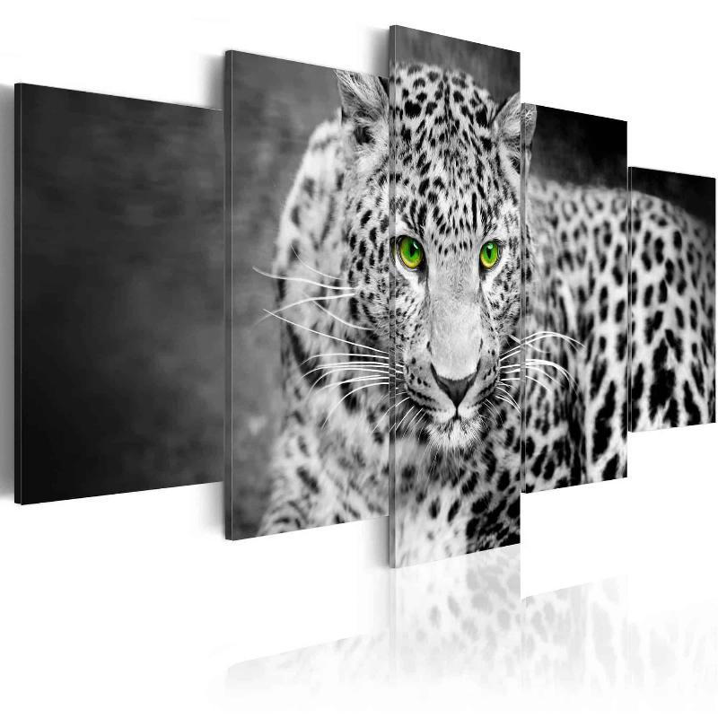 Lærredstryk Leopard - Sort & Hvid