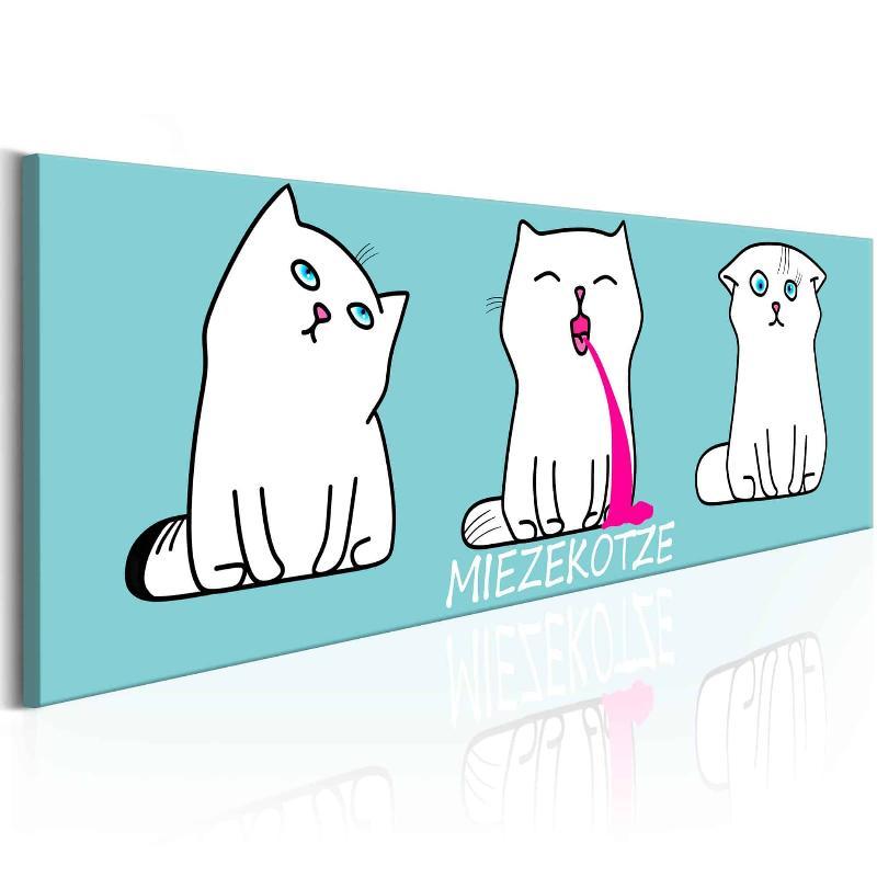 Miezekotze Lærredstryk: Katte Trio (Blå)