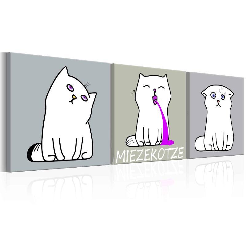 Lærredstryk Miezekotze: Katte Trio