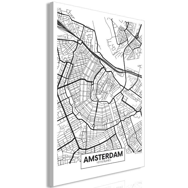 Lærredstryk af Amsterdamskort (1 del)
