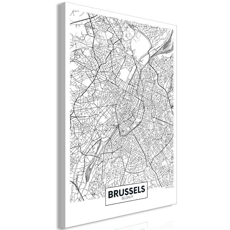 Lærredstryk: Kort over Bruxelles (1 stk)