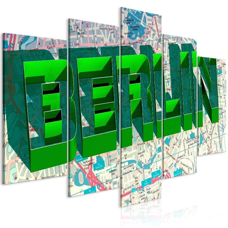Lærredstryk: Grøn Berlin (5 stk.)