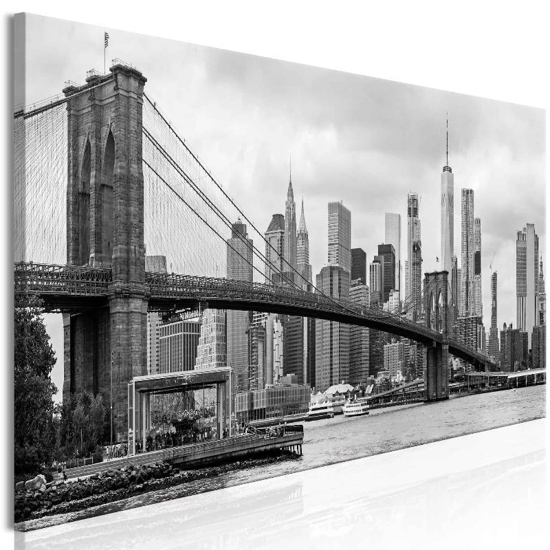 Lærredstryk: Manhattan Vej (1 del) Sort/hvid