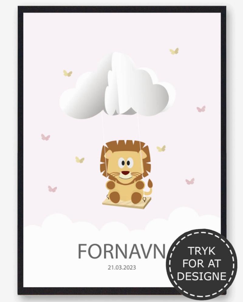 Navnetavle Løve – Plakat 50x70 cm (B2)