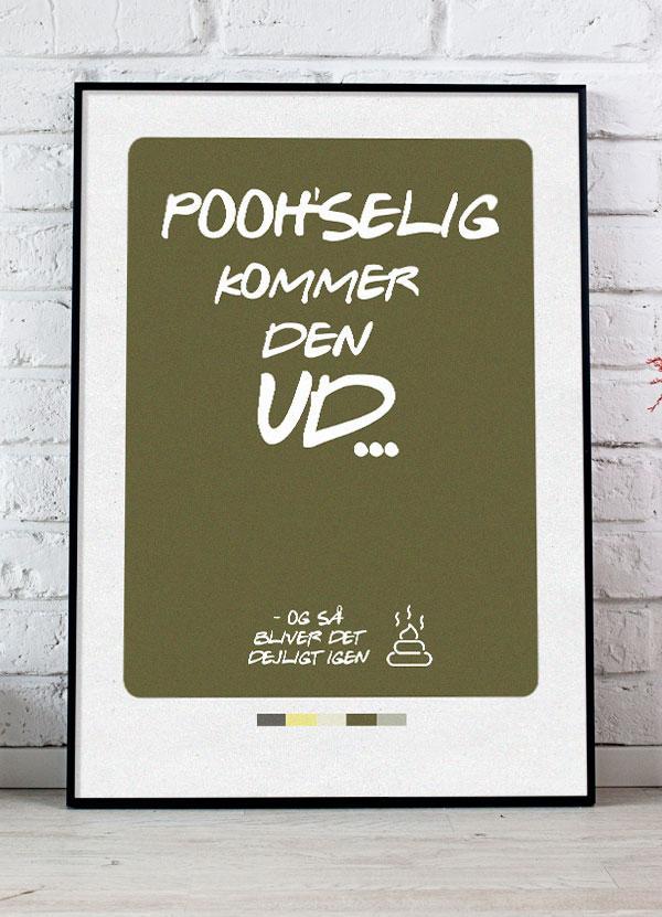 Toiletplakat: Poohselig Kommer Den Ud - A4 199 kr.