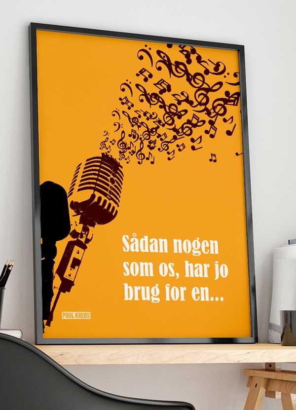 Poul Krebs "Sådan nogen som os" plakat - Gul A4