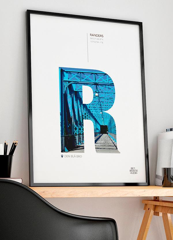 Randers Plakat - Den Blå Bro 21 x 29,7 cm Kr. 199,-