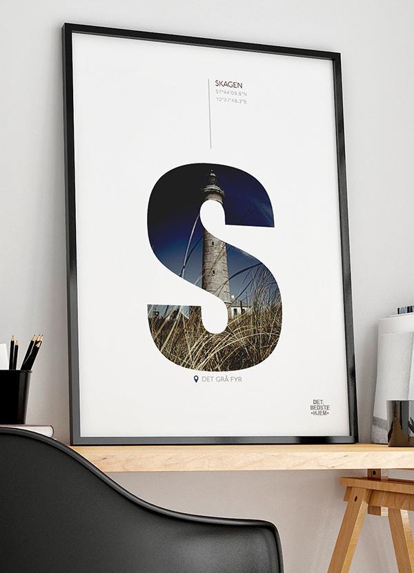Skagen plakat - Det grå fyr - A4 (21 x 29,7 cm)