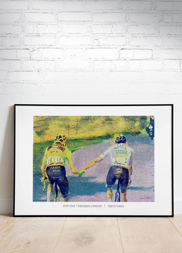 Tour de France-plakat – Vingegaard & Pogacar A4