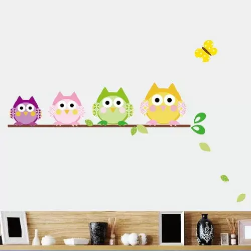 Ugle Wallstickers på Gren - Magisk Vægkunst til Børneværelset