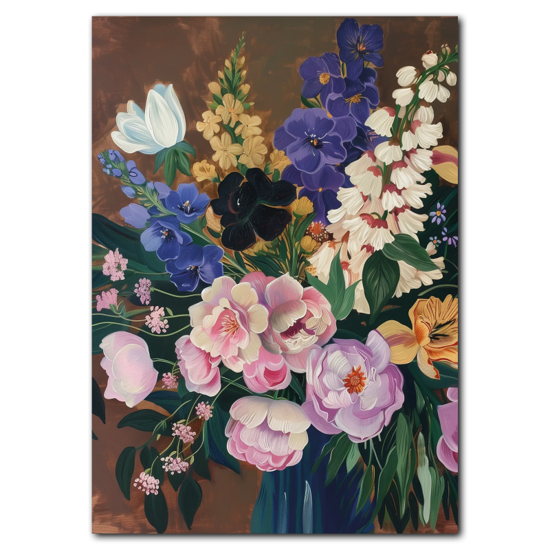 Farverig Flora Plakat 21x30 cm (A4) - Uden ramme