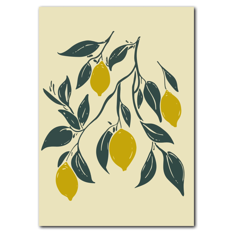 Gul Citron Plakat 21x30 cm (A4) - Uden ramme