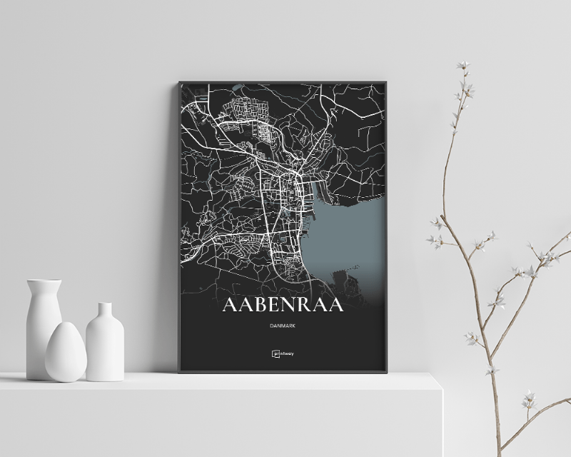 Aabenraa Plakat - Sort Kort 35×50 cm (B3)