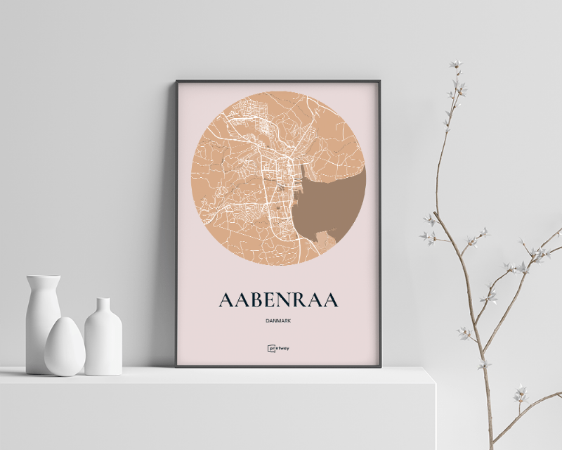 Aabenraa Plakat Rundt Guld 70×100 cm