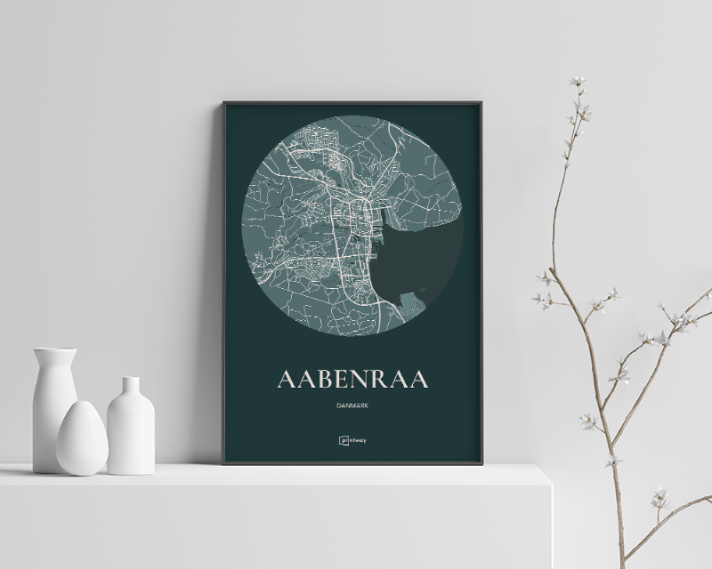 Aabenraa Plakat Rundt Skovgrøn 70x100 cm