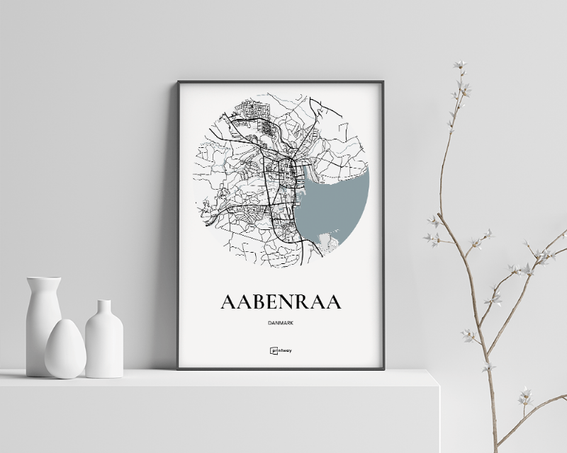 Aabenraa Plakat Rund Hvid 21×30 cm (A4)