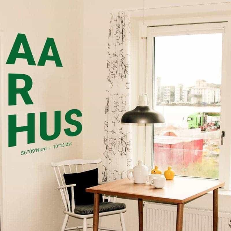 Aarhus - Vægg Aufkleber