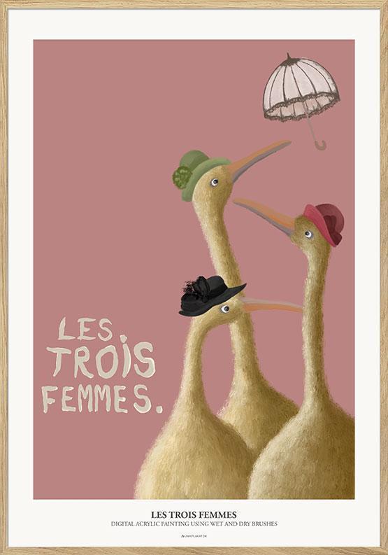 Kunstplakat – De Tre Kvinder: Fortryllende Vægkunst!