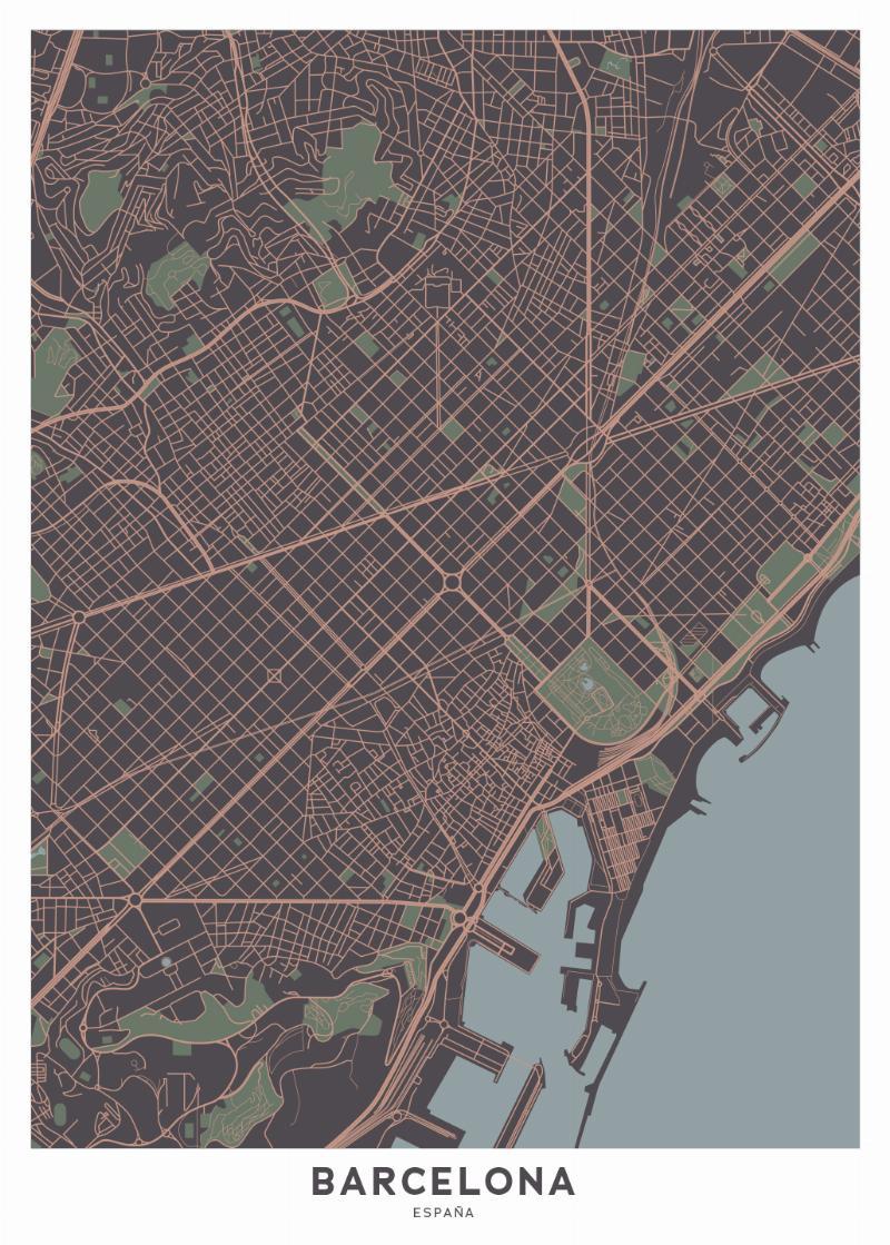 Barcelona Kort fra Illux