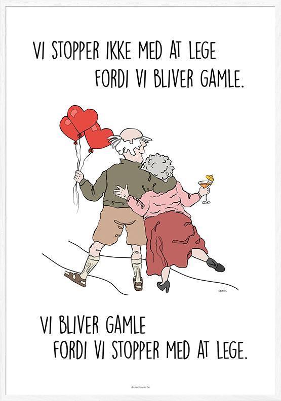 Sød plakat til bedsteforældre - Husk at lege!