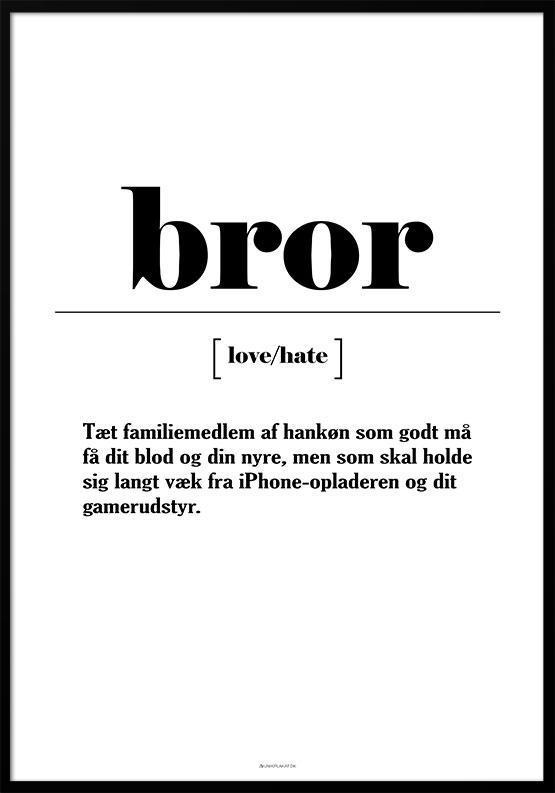 Sjov Plakat med Bror Definition – Unik Indretning