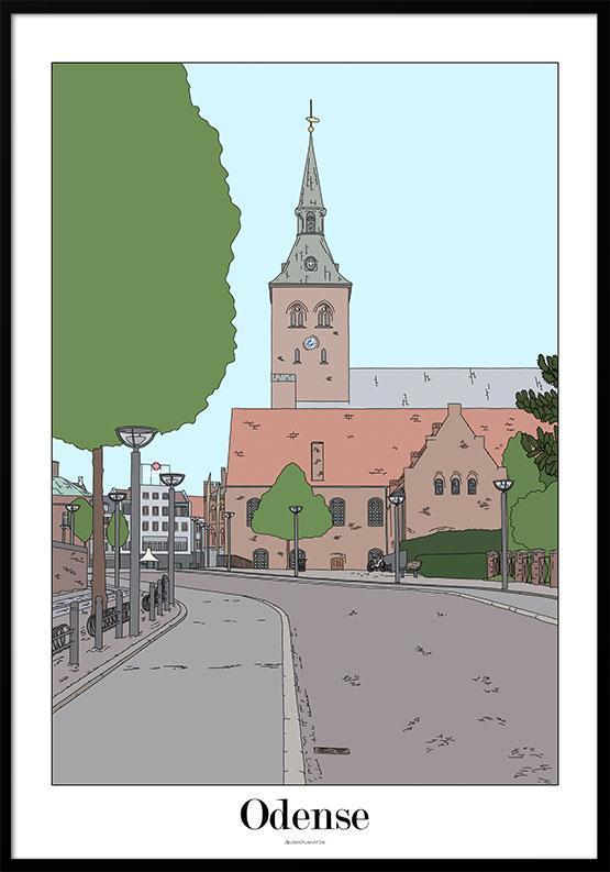 Byplakat Odense – Domkirken Illustration