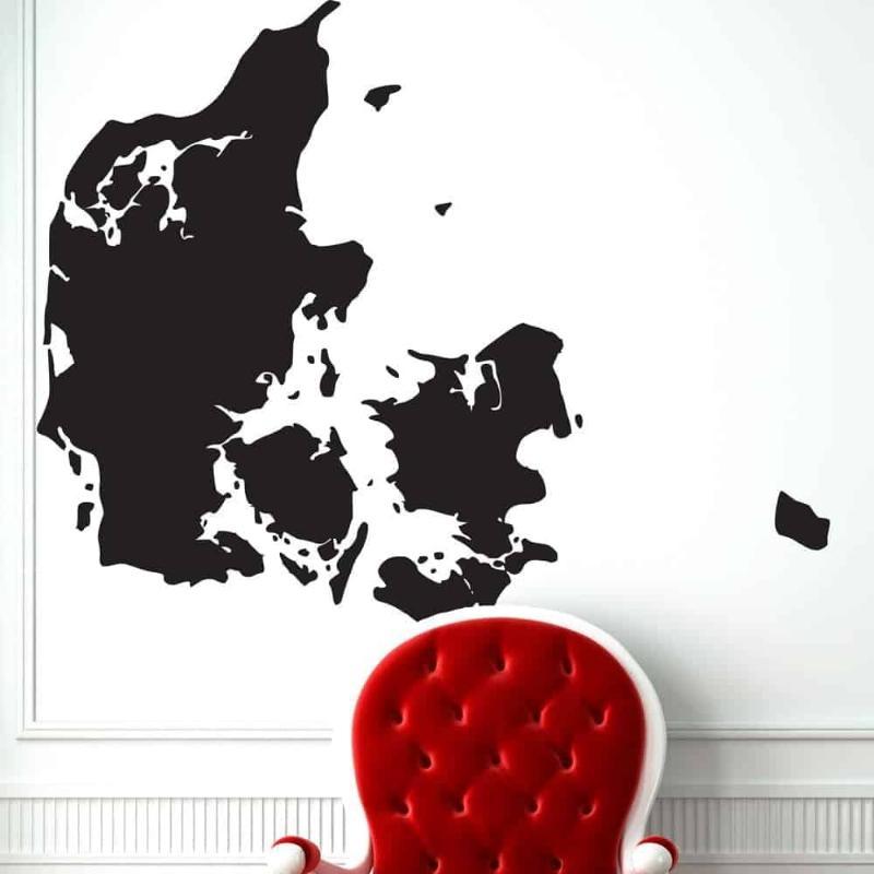 Danmarkskort Væggesticker - Forvandl dit hjem med stil!
