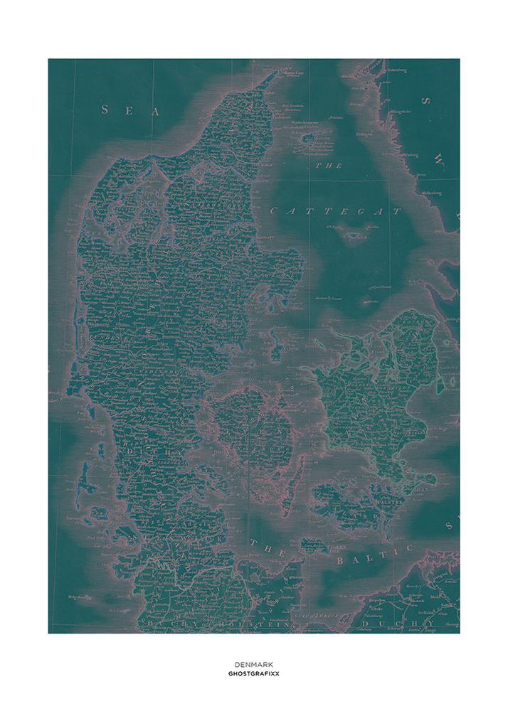 Danmark af Ghostgrafixx - Unik Kunstplakat