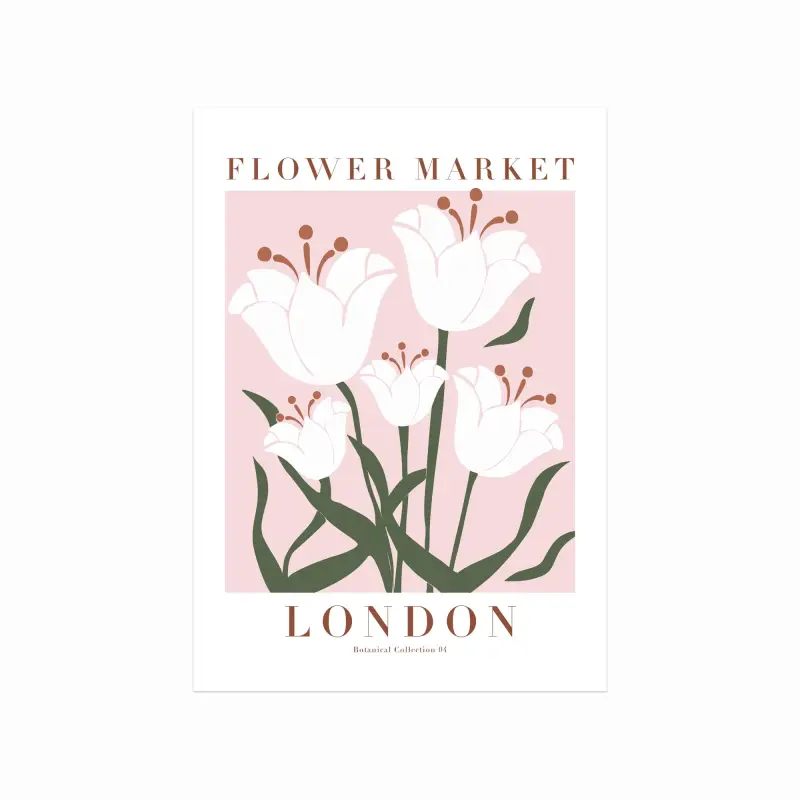 Elegant plakat "Flower Market London" til dit hjem!