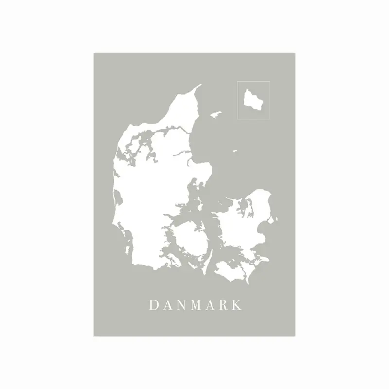 Grå Danmarkskort