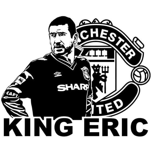 Kong Eric. Sej vægklistermærke af Eric Cantona. 42x52cm