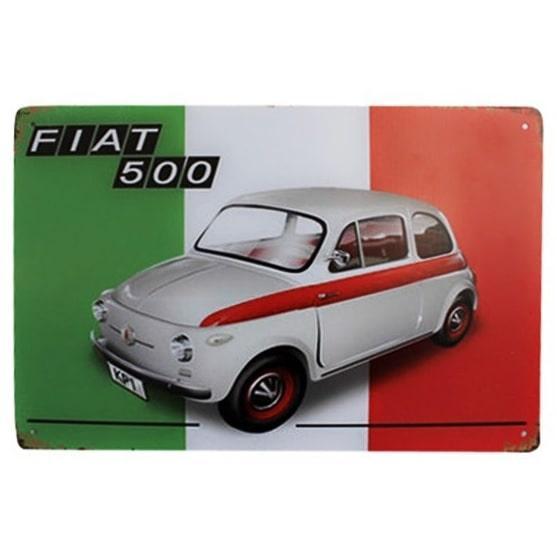 Fiat 500 Emaljeskilt - Vintage Design