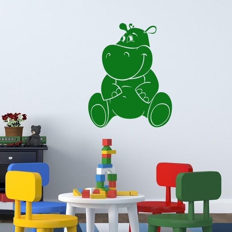 Væggaufstikker med Flodhest Motif