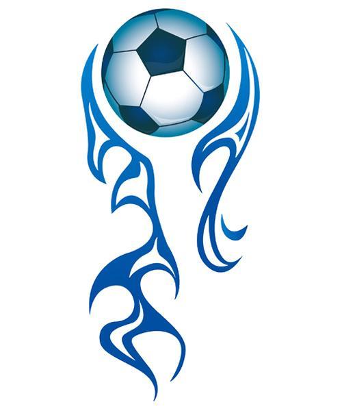 Flot wallsticker med flammende fodbold 95x43cm.