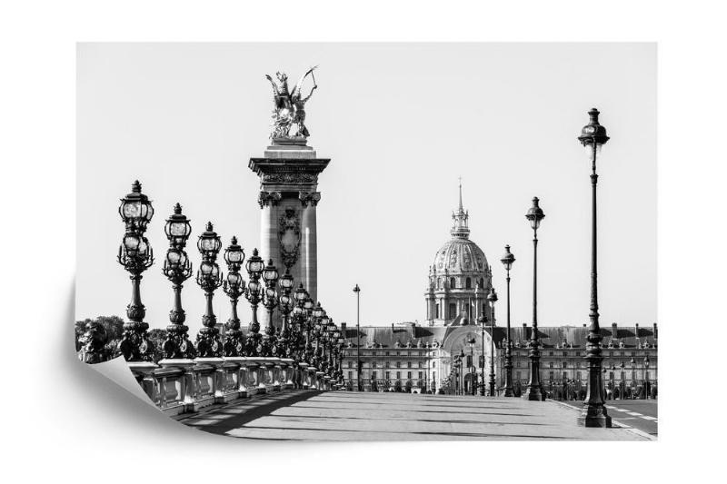 Fototapet - Paris i sort og hvid
