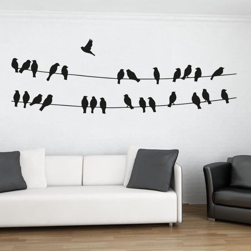 Fugle på Elkabel – Unik Vægkunst til Dit Hjem