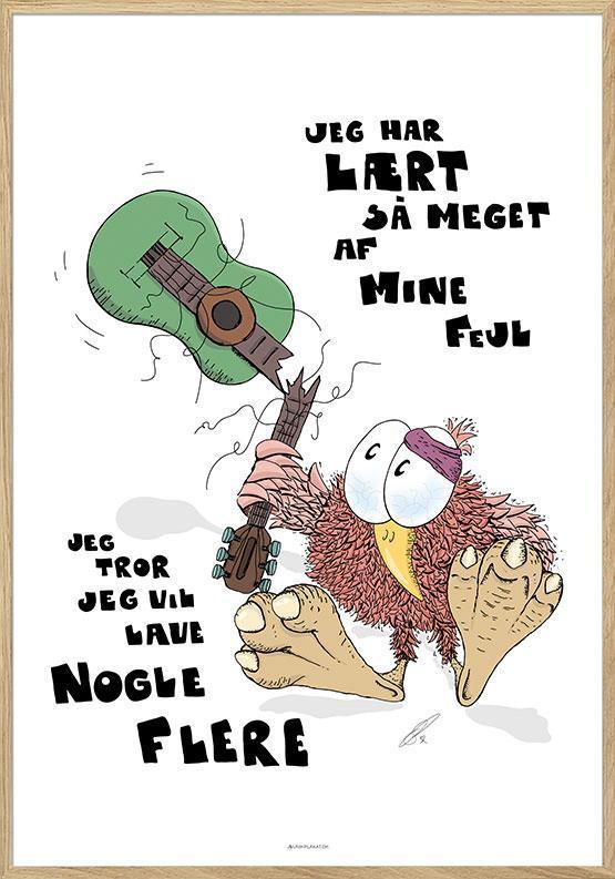 Humoristisk plakat - Det Alt For Fiffige Næb med fejl!