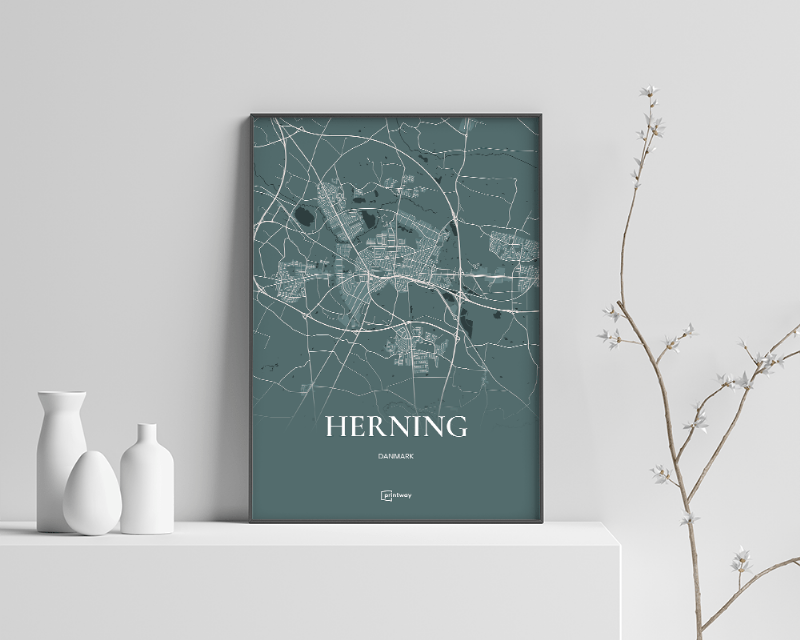 Herning Plakat - Skovgrøn 21x30 cm (A4)