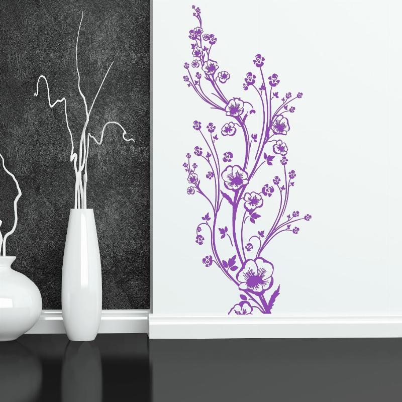 Vægklistermærke med smuk blomsterdekoration