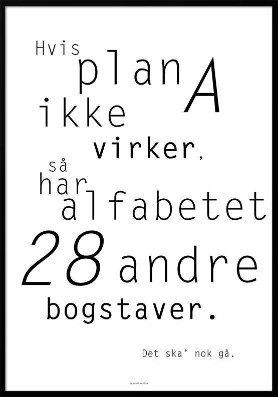 Inspirerende Plakat: "Hvis Plan A Ikke Virker" - Motivation
