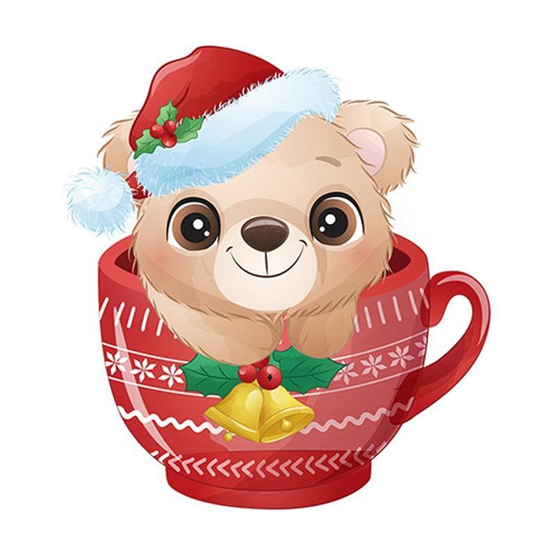 Sød Jule Wallsticker med Bamse - Skab Julehygge!