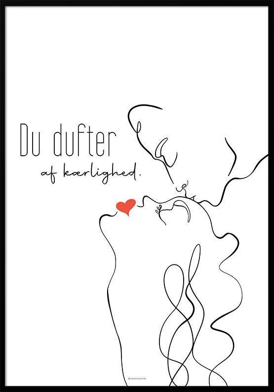Sødt Kærlighedscitat: Du Dufter - Vægkunst til dit hjem