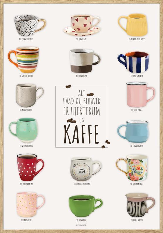 Kaffekopper Plakat - Alt Hvad Du Skal Bruge Er Kaffe!